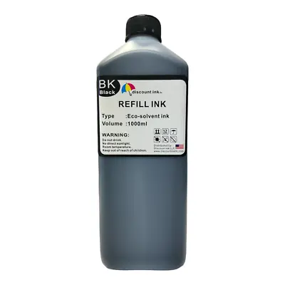 1 Liter Black Eco Solvent Ink For Mutoh Roland Mimaki Epson Hp Refill • $32.90