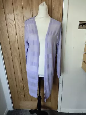 Next Womens Lilac Purple Long Cardigan Size 16 Casual Knitted Open Summer  • $16.41