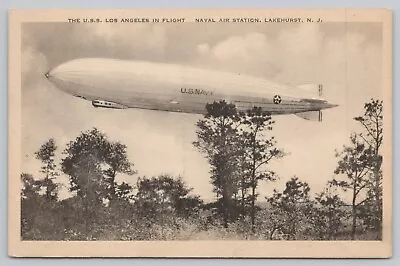Postcard U.S.S Los Angeles Navy Dirigible Naval Air Station Lakehurst NJ • $9.95