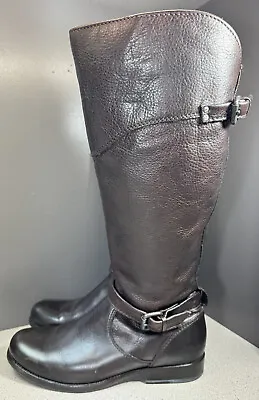 Frye 3476847 Phillip Brown Tall Buckle Leather Equestrian Riding Boot Women 8.5B • $54.99