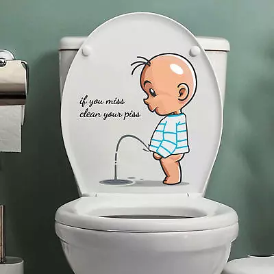 £3.49 • Buy Toilet Funny Sticker Bathroom Wall Decal Door Art Seat Home Sign Stickers