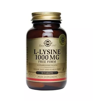 Solgar L-Lysine 50 Vegetable Capsules 1000 Mg  Exp 05/2025 FREE SHIPPING • $14.95