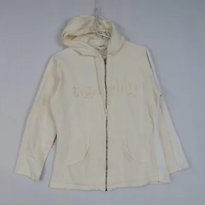 Tigerlily Womnes Fleece Jacket Size XSmall Cream Full Zip Hoodie Long Sleeve • $29.99