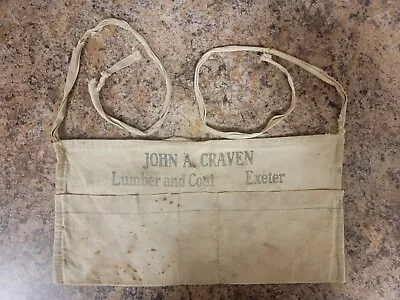 1930's Nail Apron John A. Craven Lumber & Coal Exeter Nebraska • $25