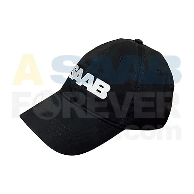 Saab Hat Logo Text - Black - Baseball Cap New Genuine Oem Dealer Accessory • $24.29