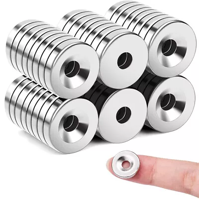 Super Strong Cylinder Magnets Rare-Earth Neodymium Magnet W/Hole Round 20x5mm • $12.99