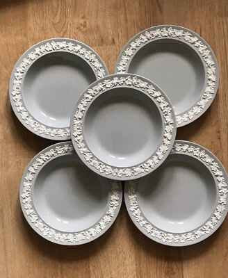 £21 • Buy LOT 5 X Wedgwood Barlaston Etruria Queens Ware Cream Grey 8  1/8   Plate Scarce