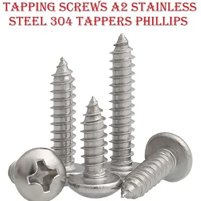 £0.99 • Buy M3 M4 M5 A2 304 Pozi Pan Self Tapping Screws Stainless Steel Tappers Phillips