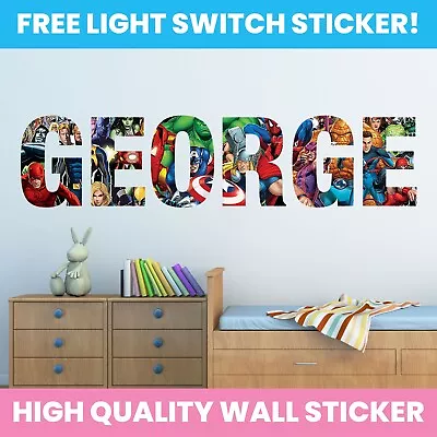 £3.99 • Buy Personalised Marvel Avengers Super Heroes Wall Sticker Art Decal Decor Vinyl