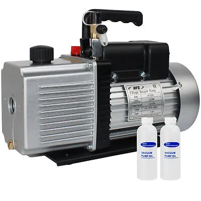 HFS(R) 12 CFM Vacuum Pump 2 Stage 110V Inlet1/4  & 3/8  SAE 1 Hp • $269.99