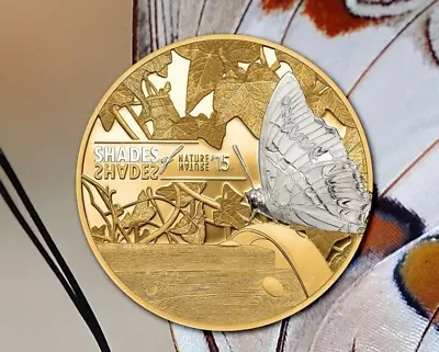 $25 • Buy 2015 Cook Island Shades Of Nature Butterfly 25 Gram Silver Proof Coin