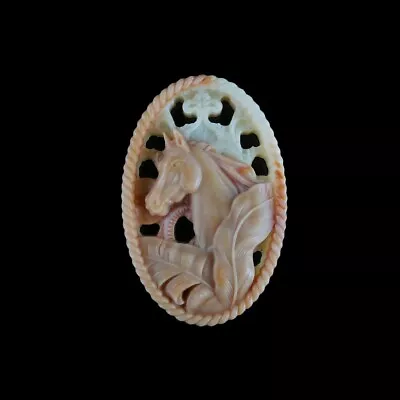 Carved Horse Red Malachite Bead HF406013 • $5.99