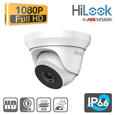 HIKVISION HILOOK 1080P CCTV DOME CAMERA 2MP 40M NightVision THC-T220-M IP66 UK • £27.99