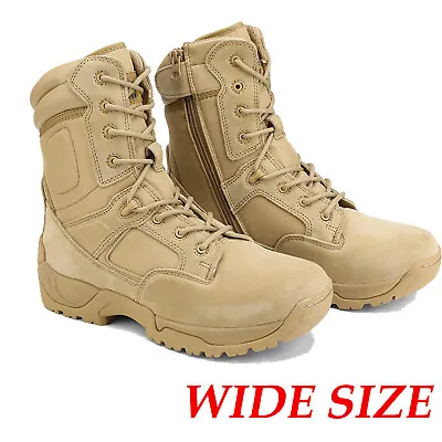 Mens WIDE SIZE Military Boots 8 Inches Combat Boots Waterproof Outdoor Boots • $52.95