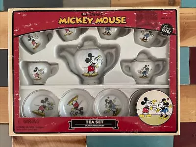 RARE Vintage Disney Mickey Mouse Porcelain 13 Pc. Tea Set Original Box • $49.99