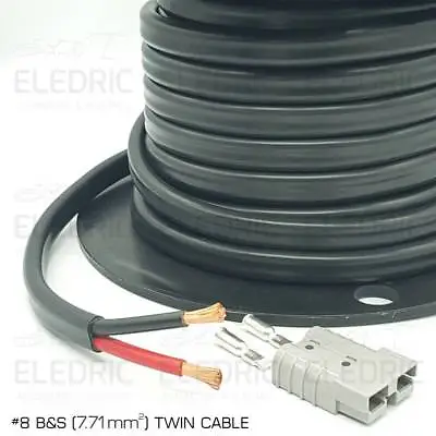 TWIN Anderson Plug Dual Battery 4X4 Cable 8 B&S 59A Wire Fridge - Per Meter • $8.95