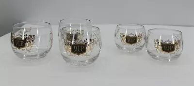 Vintage Set Of 5 VIP Roly Poly W/22K Gold Mid Century Cocktail Glassware 4/7 Oz • $33