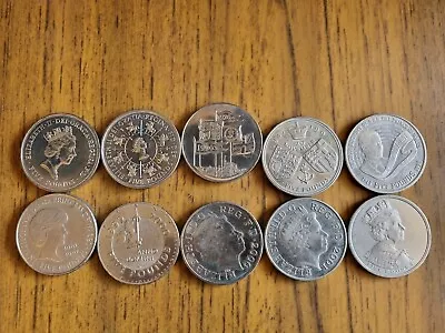 10 Different UK Five Pound £5 Coins : 1990 - 2002 • £11