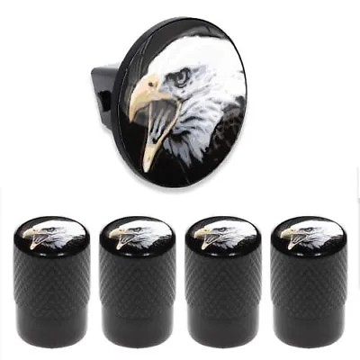 Tow Hitch Cover Insert Plug For Truck & SUV + VALVE CAPS - AMERICAN BALD EAGLE • $13.25