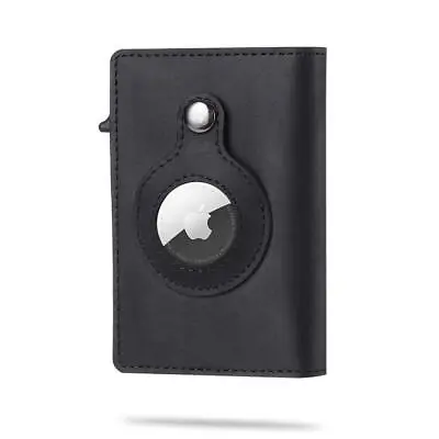 Smart Air Tag Wallet With Rfid Slim Design Premium Crazy Horse Skin Leather • $10.99