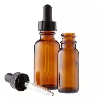 2oz Amber Glass Bottle With Black Dropper - Choose Your Quanity • $29.89