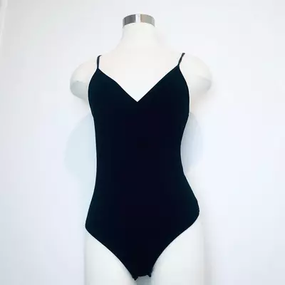 Garage Black Wrap Bodysuit V Neck Medium • $16