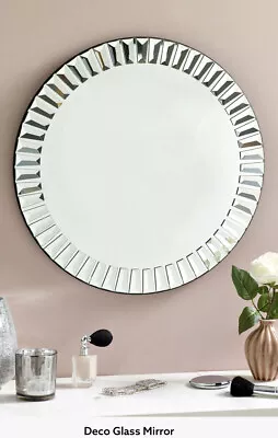 £48.85 • Buy Next Clear Mirror Wall All Glass/Art Deco Frameless/Home Decor Bedroom Living 