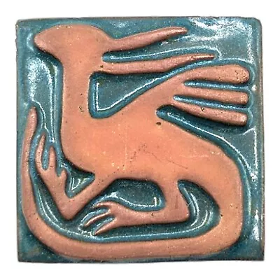 Mercer Moravian Tile Griffin Beast Green Handmade Arts & Crafts Pottery Bucks Co • $34.87