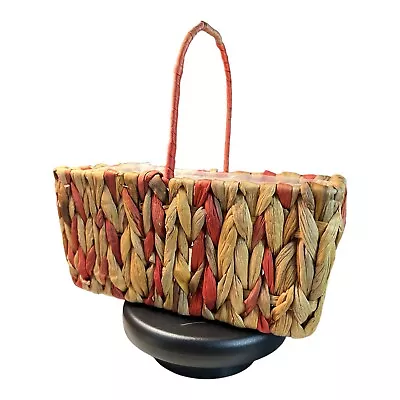 Dyed Corn Husk Woven Basket  Plastic Liner & Handle Approx. 10  X 5  X 4.5  • $11.99