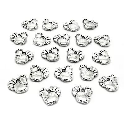 £5.79 • Buy 20 Hen Charms - Antique Silver Tone - 13mm - Chicken Easter Hen Parties P00212*2