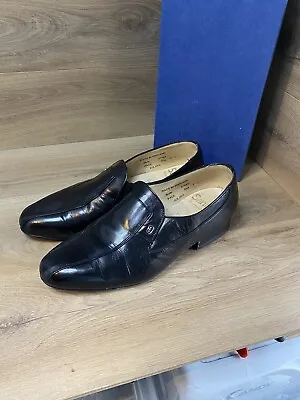 £26.99 • Buy Sanders Shoemakers England Black Leather  Paul  Slip On Shoes 8.5 3748B Boxed