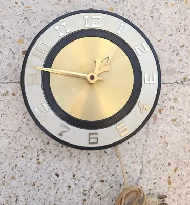 Vtg Robert Shaw Mid Century Modern Wall Clock Gold 1960s (Starburst) US • $59.99