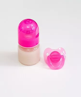 £10.70 • Buy 2oz Reborn Baby Formula Bottle W/NO HOLE NIPPLE & Reversible Magnetic Pacifier! 