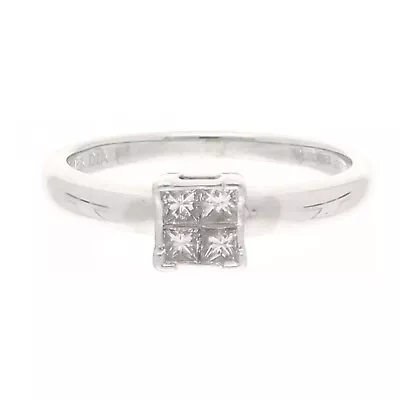 18Carat White Gold 0.20ct Diamond Tension Set Cluster Ring (Size K) 5x5mm Head • $433.93