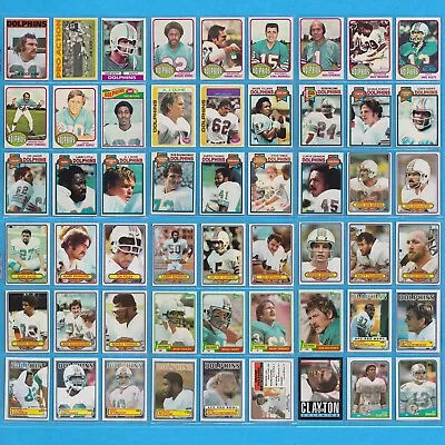 Huge Vintage Miami Dolphins Lot (54 Cards EX-NM) Topps Football Kiick Griese+ • $27.50