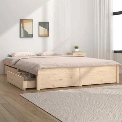 $314.99 • Buy VidaXL Bed Frame Queen King Size Mattress Base With Storage Drawers Bedroom