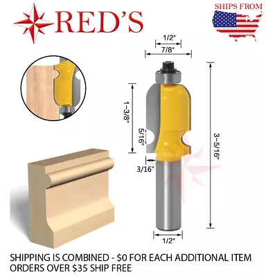 REDS Y80804-8 - 1-3/8  Decorative Molding Router Bit 1/2  Shank • $5.49