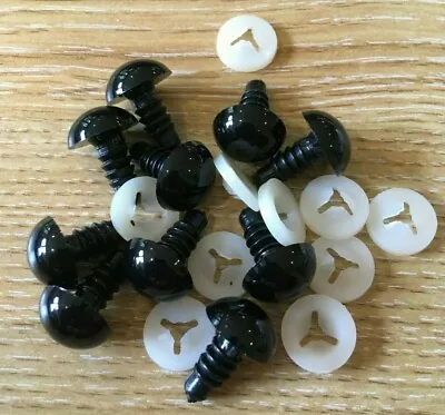 Safety Eyes Toys Black Plastic 5mm To 30mm EN71-3 REACH Certified Teddy Bears • £2.95