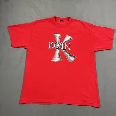 $49.99 • Buy Vintage Korn Shirt Mens Extra Large Red Follow The Leader Nu Alt Metal Band 1998