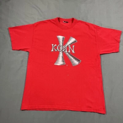 $49.99 • Buy Vintage Korn Shirt Mens Extra Large Red Follow The Leader Nu Alt Metal Band 1998