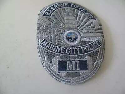 Marine City  Michigan MI  OBSOLETE DEFUNCT Iron On Police Patch  2.5”  Free Ship • $24.80