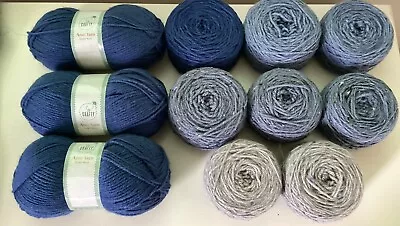 Aran Yarn Denim Blue /  Grey Fleck / Blue Fleck  1135g • £10