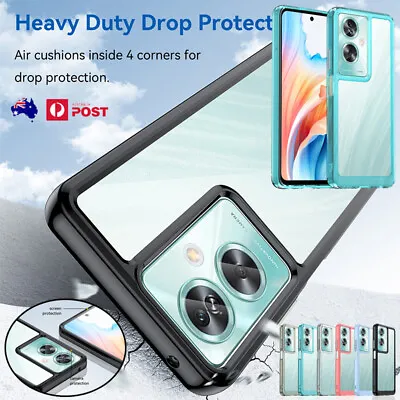 For OPPO A58 A78 A79 A98 A77 A57 Hard Clear Case Silicone Shockproof Clear Cover • $11.59