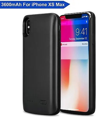 Battery Case For IPhone XS Max 3600mAh Rechargeable Extended Battery Charging Ca • £24.99