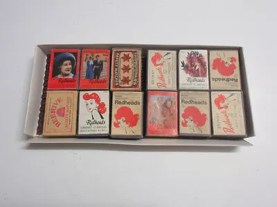 Vintage MATCH BOXES X 12 Redheads Queen Mother Charles & Diana Beehive • $12