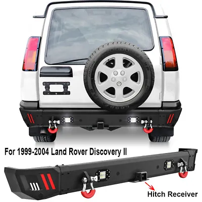 Steel Rear Bumper For 1999-2004 Land Rover Discovery 2 W/ LED Lights D-Rings  • $369.99