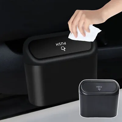 1x Car Parts Trash Bin Door Hanging Trash Can Rubbish Garbage Storage Box Black • $20.89