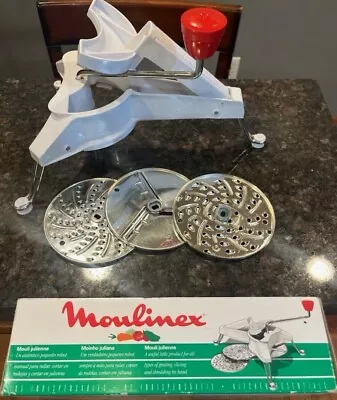 Vintage White Moulinex 445 Mouli-Julienne Disc Slicer Shredder W/Box France • $29.99