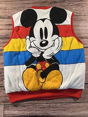 Vintage Mickey & Co Colorblock Full Zip Reversible Vest Size LARGE • $100