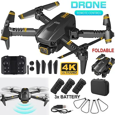 WIFI 4K Drone Mini With HD Camera Drones Foldable Quadcopter With 3 Batteries • $74.99